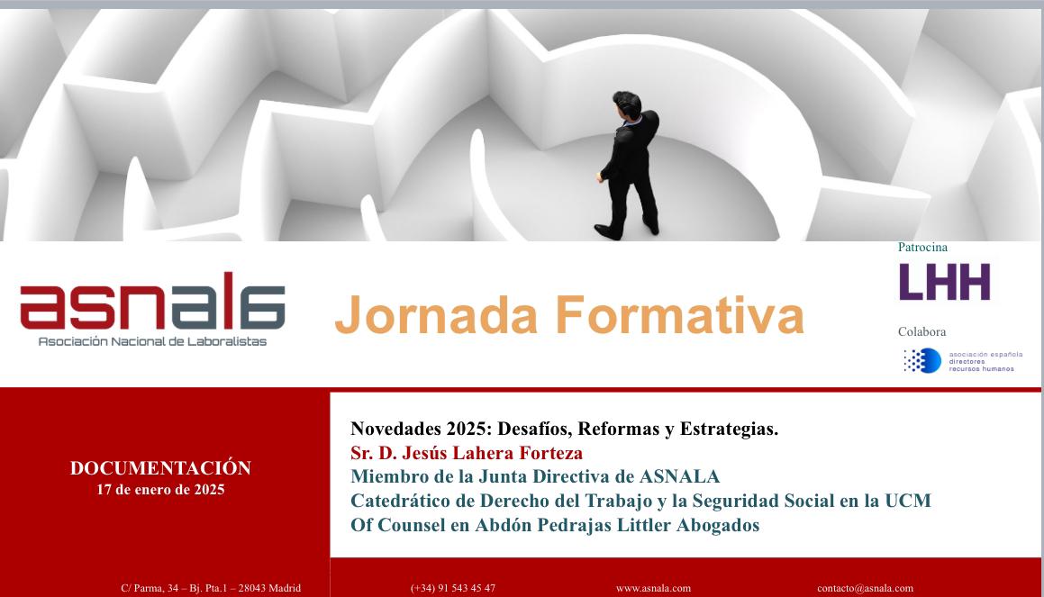 JORNADA FORMATIVA.- NOVEDADES 2025: Desafíos, Reformas y Estrategias