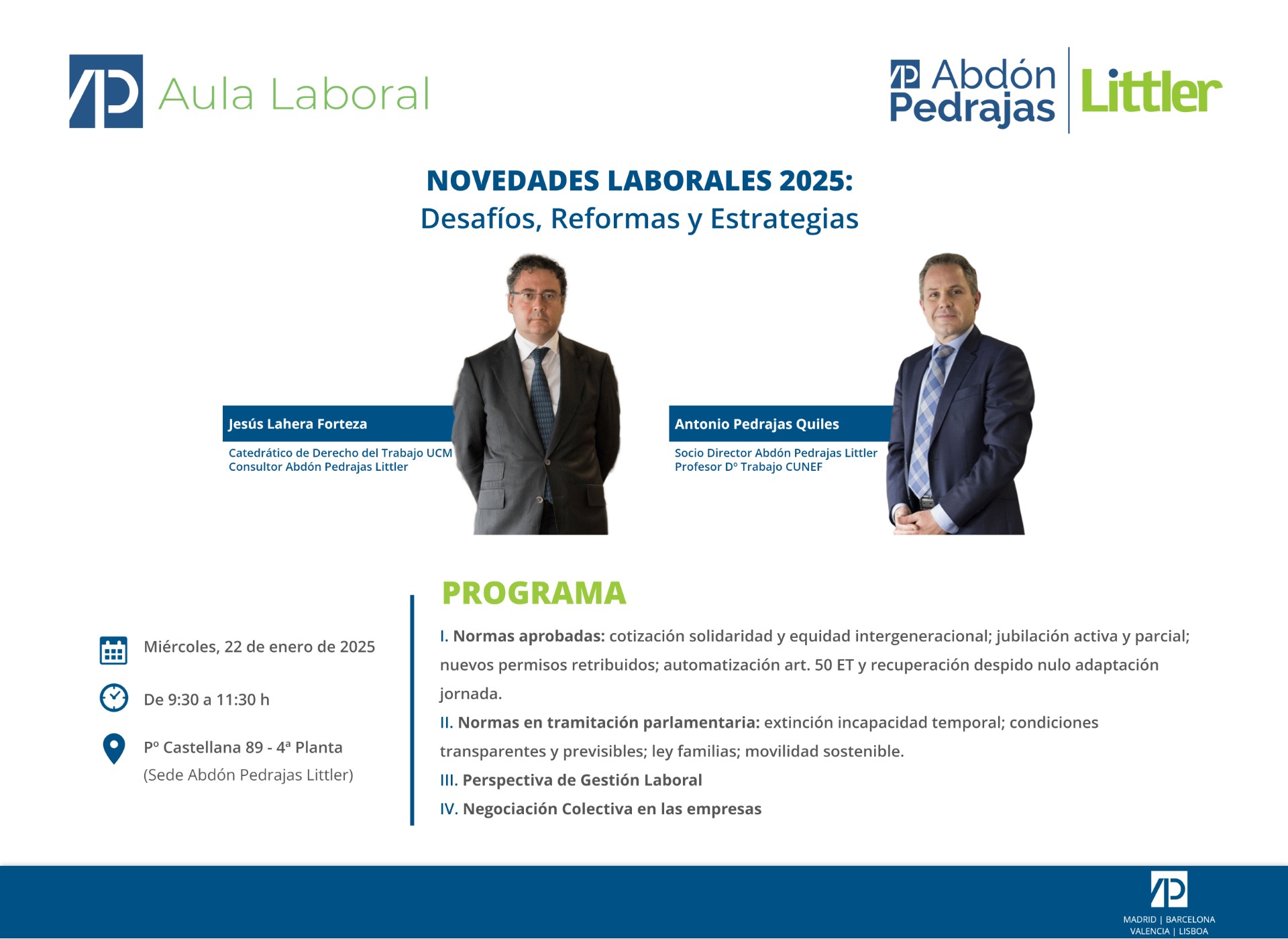 SESIÓN AULA LABORAL.- NOVEDADES LABORALES 2025. Desafíos, Reformas y Estrategias.