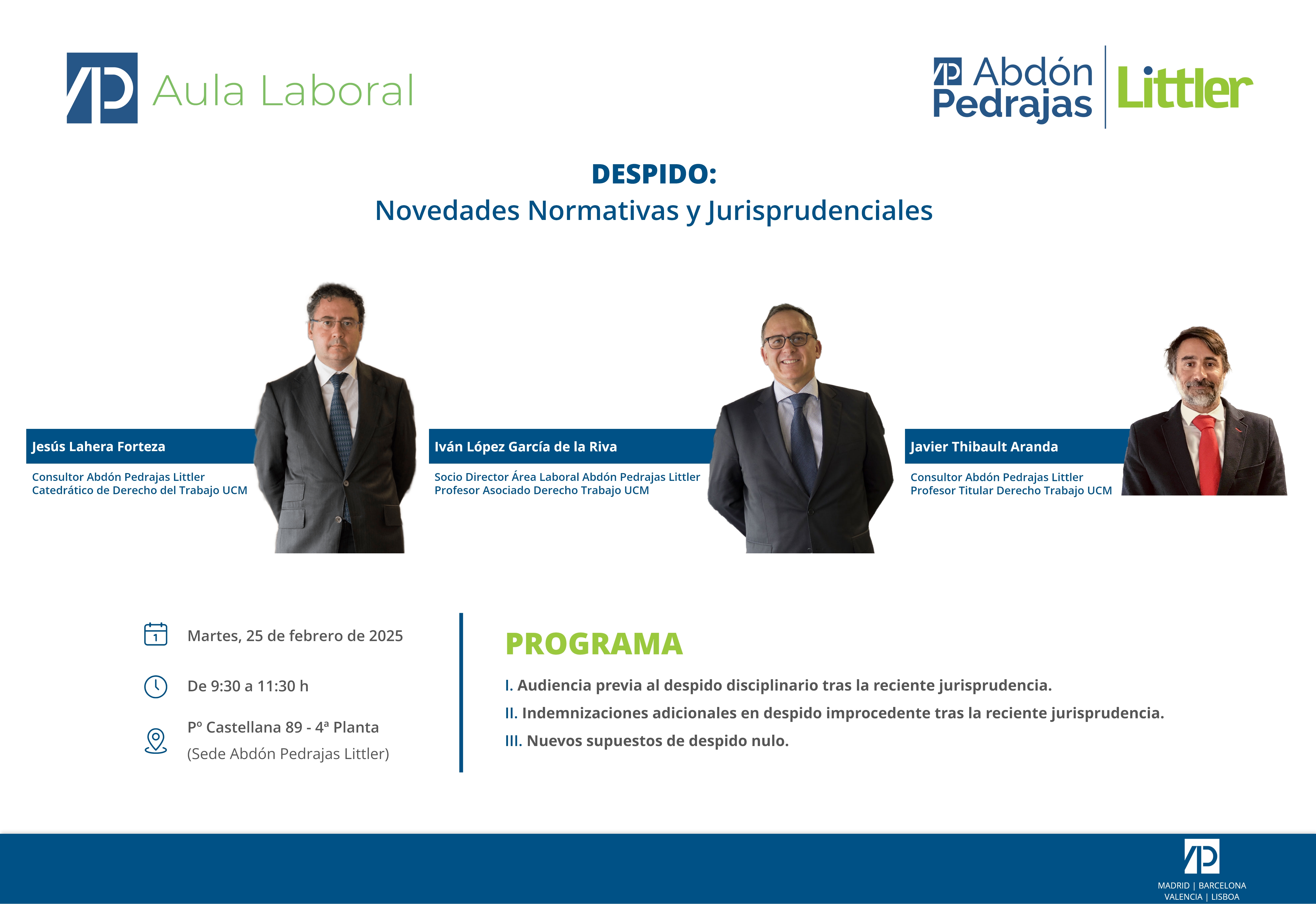 SESIÓN AULA LABORAL.- DESPIDO: Novedades Normativas y Jurisprudenciales 