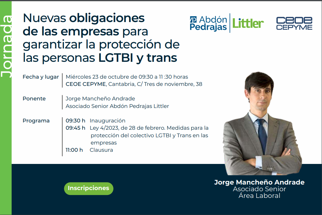 JORNADA.- Nuevas obligaciones de las empresas para garantizar la protección de las personas LGTBI y trans