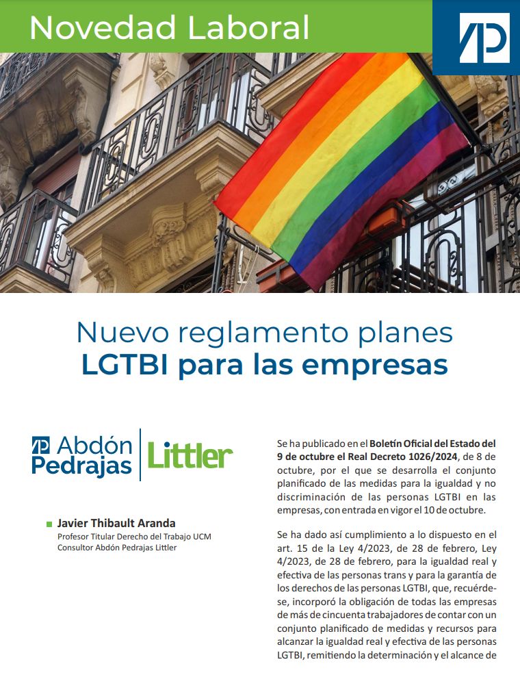 Nuevo reglamento planes LGTBI para las empresas